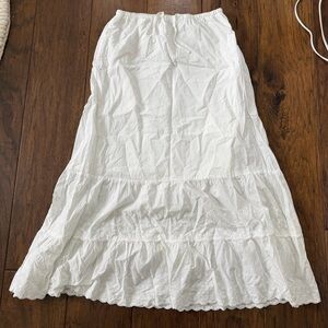 Brandy Melville white maxi eyelet skirt